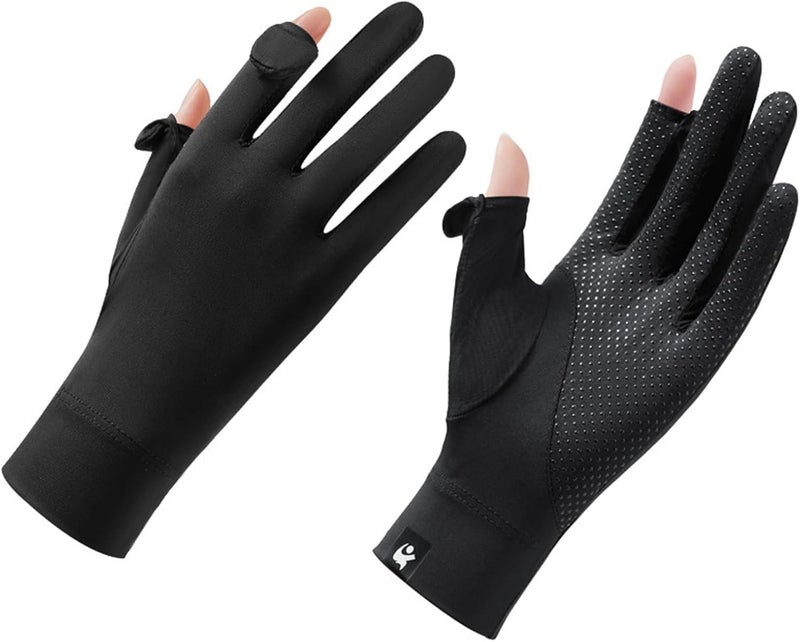 GREUS Thin Ice Silk Sun Gloves for Women UV Protection Driving Cycling Gloves UPF 50+ Touchscreen Breathable Anti-Slip Lightweight Summer Outdoor - Image 1